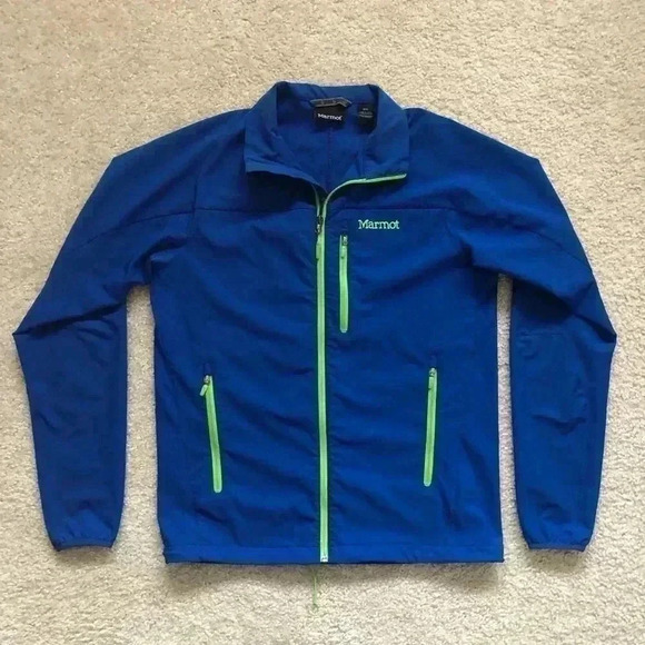 Marmot Men Medium Blue/Green Jacket Style# A80060 Athletic Outdoor Light Weight - Picture 1 of 15